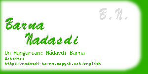 barna nadasdi business card