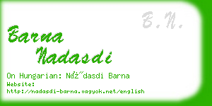 barna nadasdi business card